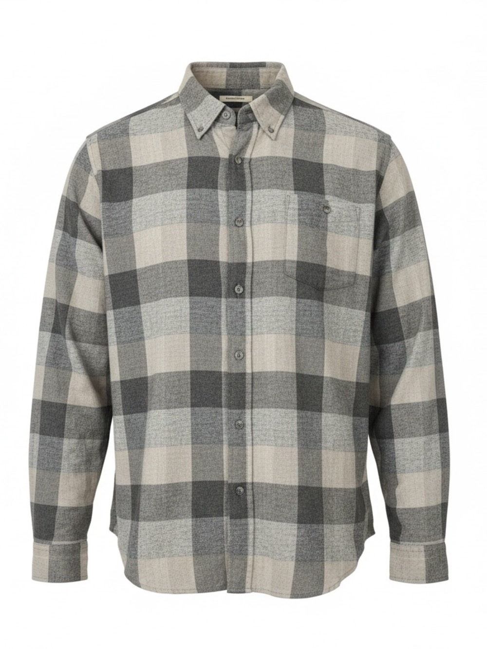 Weatherproof Men's Plaid Button-Down Shirt - Gray & Cream